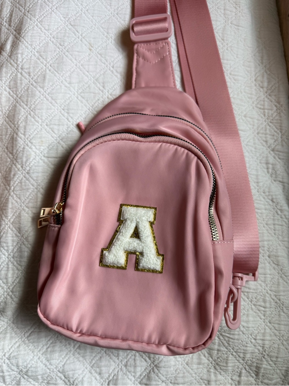 Pink Letter A Sling Bag - Women's Crossbody